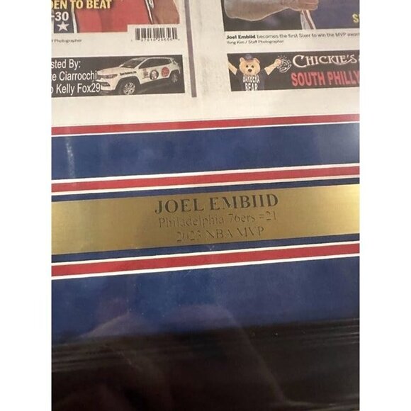 Joel Embiid Philadelphia Inquirer Most Valuable Player Cover Framed 76ers - Picture 3 of 4